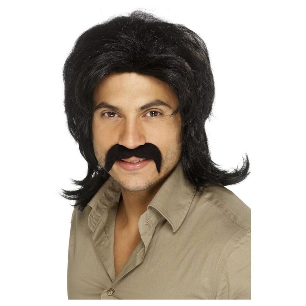 Smiffys Mens 70s Retro Wig / Black